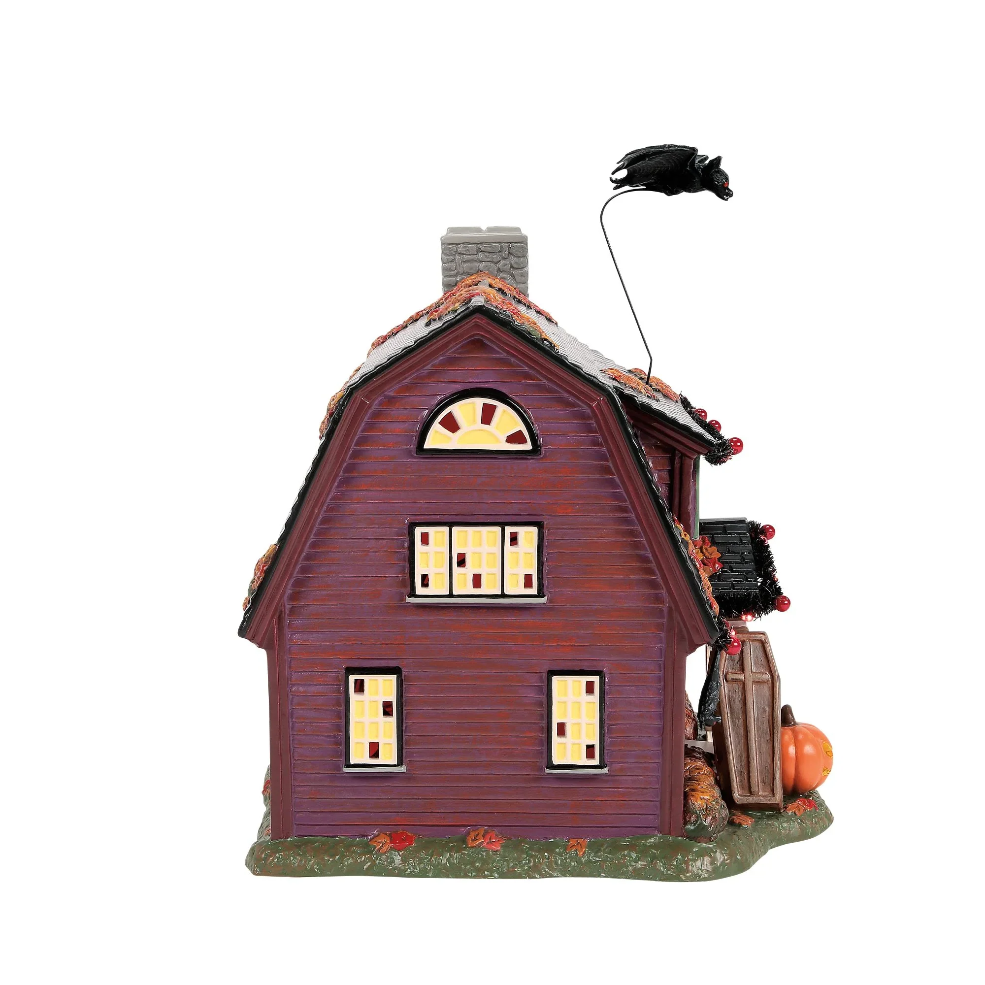 Snow Village Halloween - The Vampire House Figurine, 7.87" - Image 4