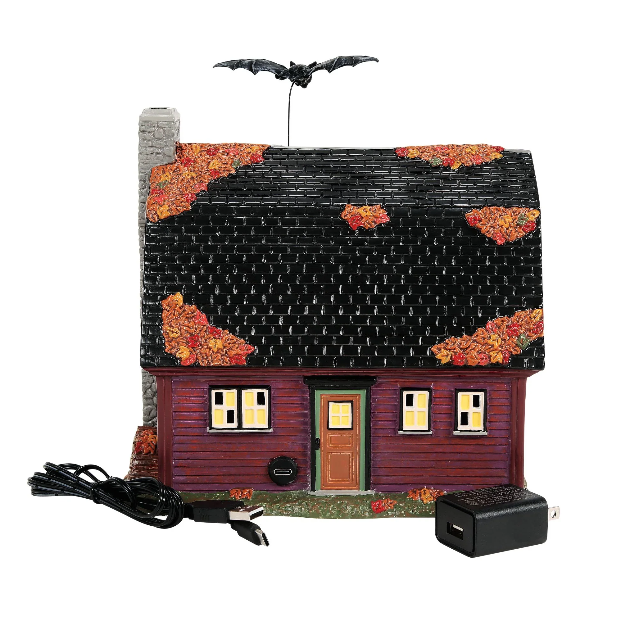 Snow Village Halloween - The Vampire House Figurine, 7.87" - Image 5