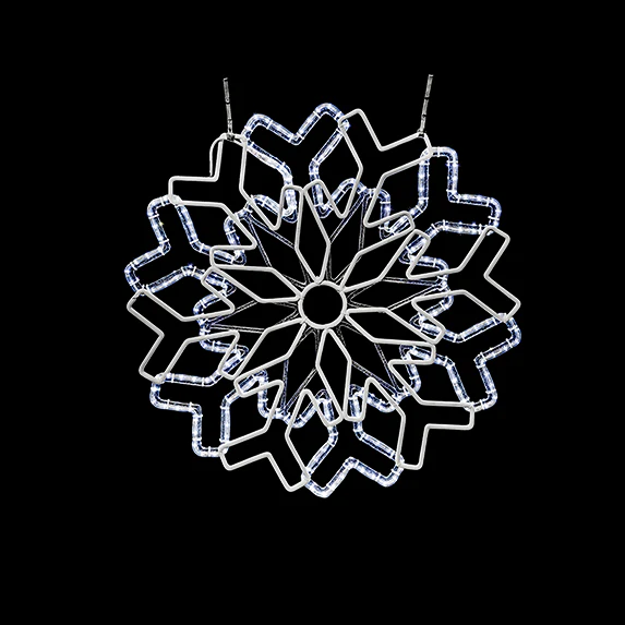 Large Snowflake Duo, LED Lit (White), 3'3"
