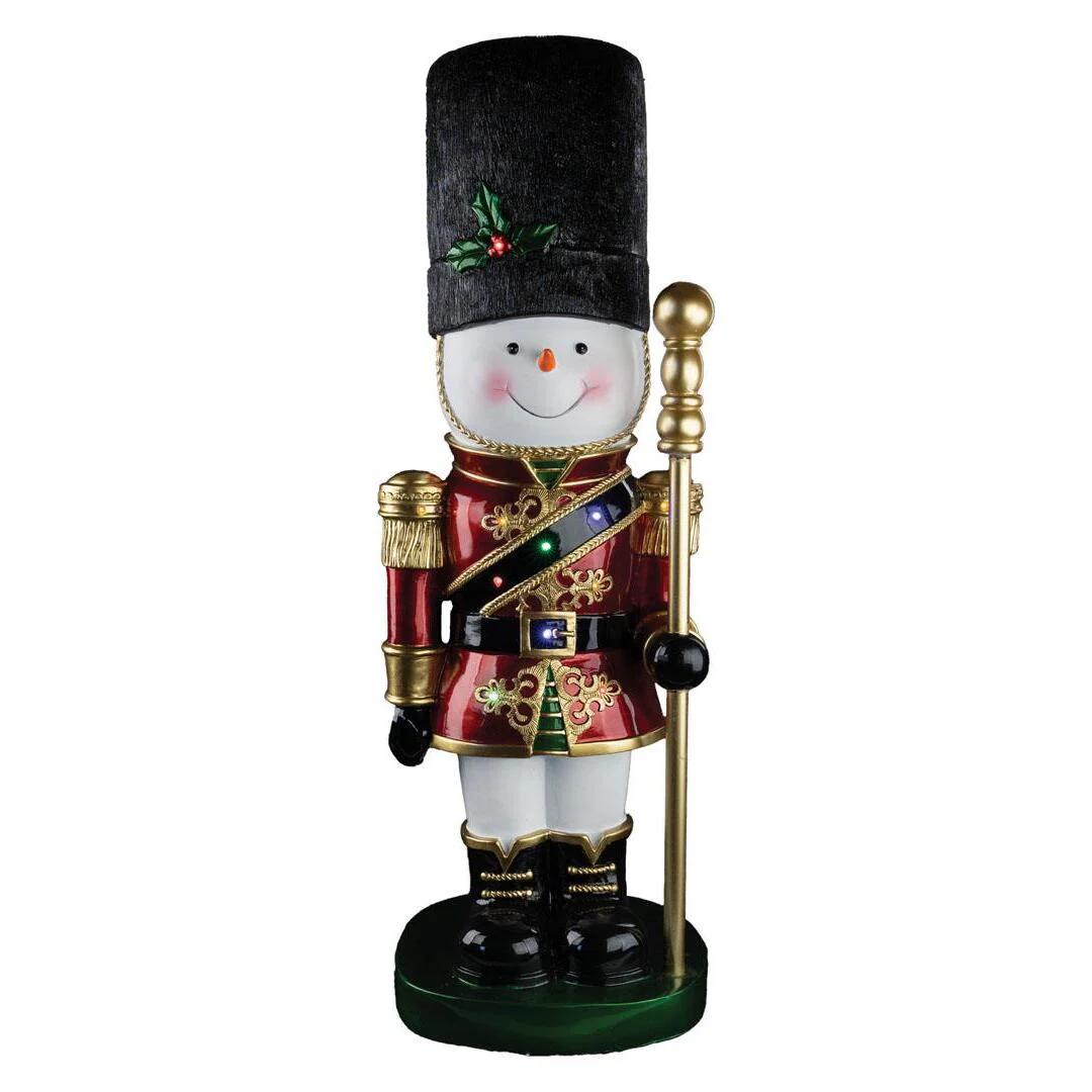 Large Snowman Nutcracker Figure, LED Lit, 36"
