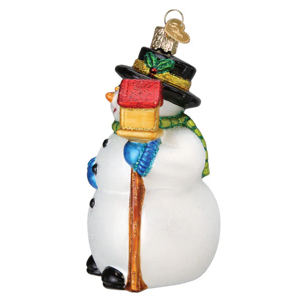 Snowman with Cardinal and red scarf - Image 3