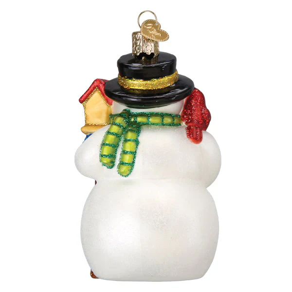 Snowman with Cardinal and red scarf - Image 4