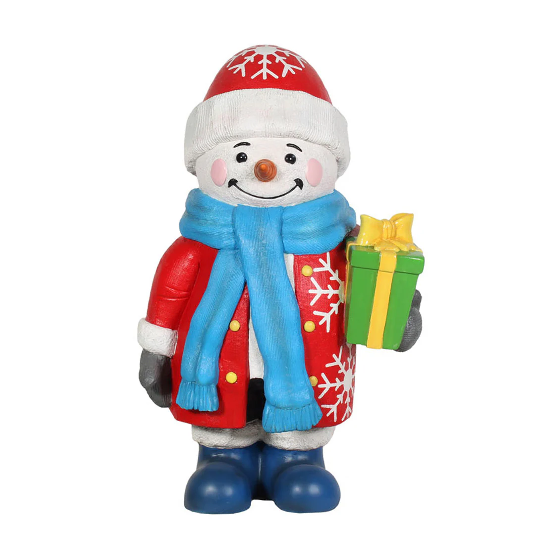 Large Snowman w/Gift Figure, 36"