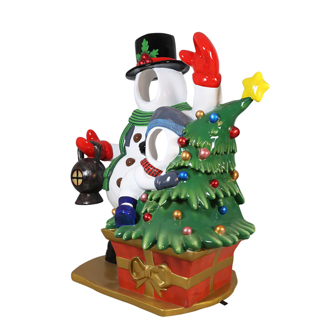 Large Fiberglass Snowman w/Kid Photo Op, 79" - Image 2