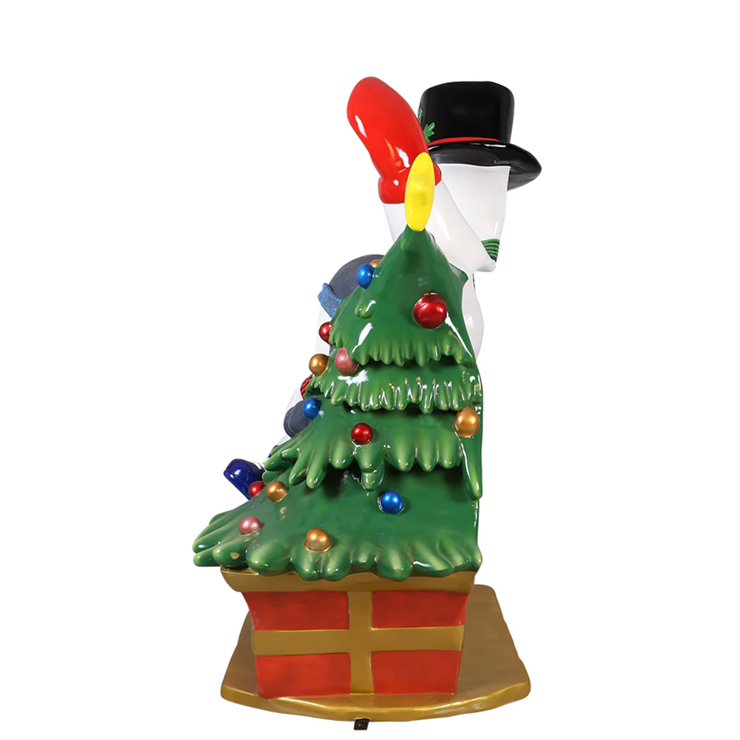 Large Fiberglass Snowman w/Kid Photo Op, 79" - Image 3