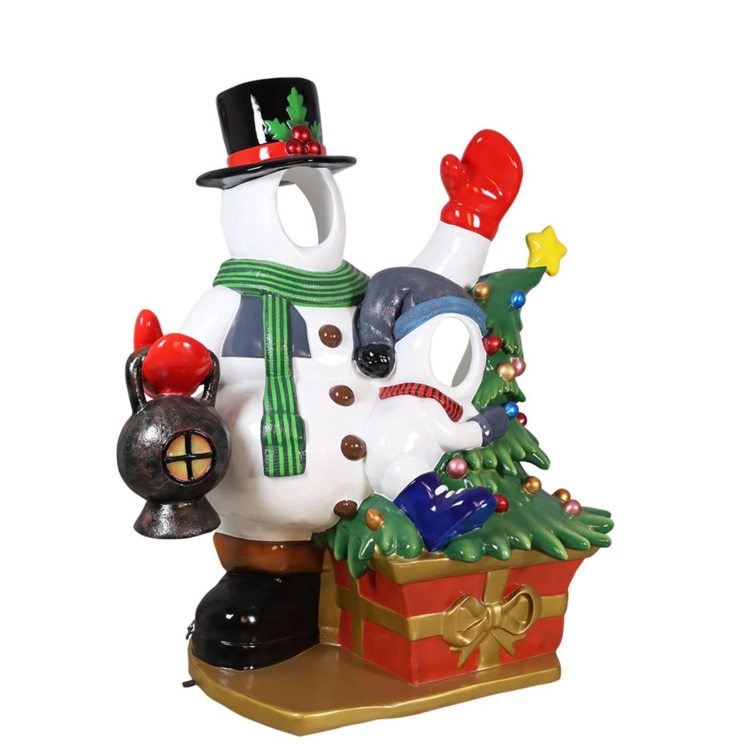 Large Fiberglass Snowman w/Kid Photo Op, 79" - Image 4