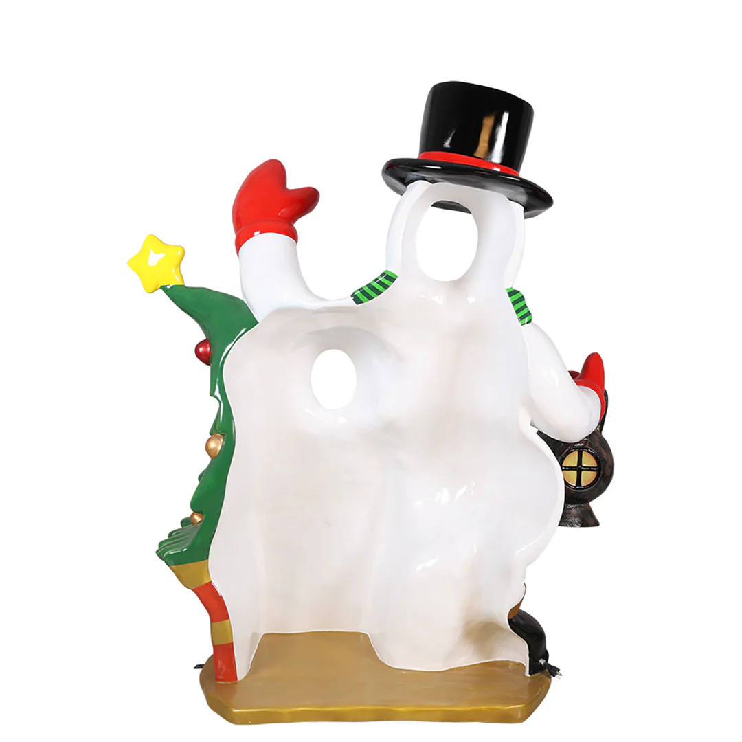 Large Fiberglass Snowman w/Kid Photo Op, 79" - Image 5