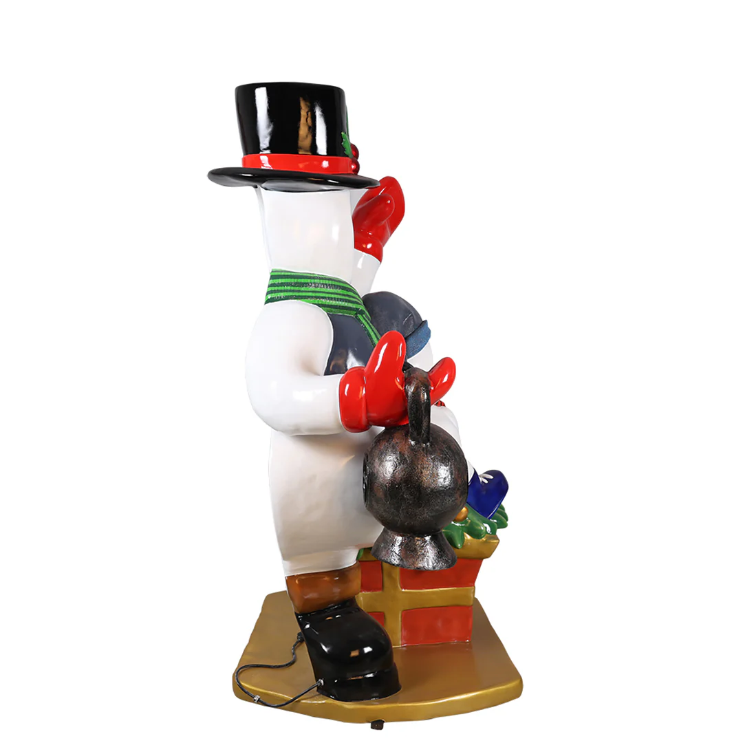 Large Fiberglass Snowman w/Kid Photo Op, 79" - Image 6