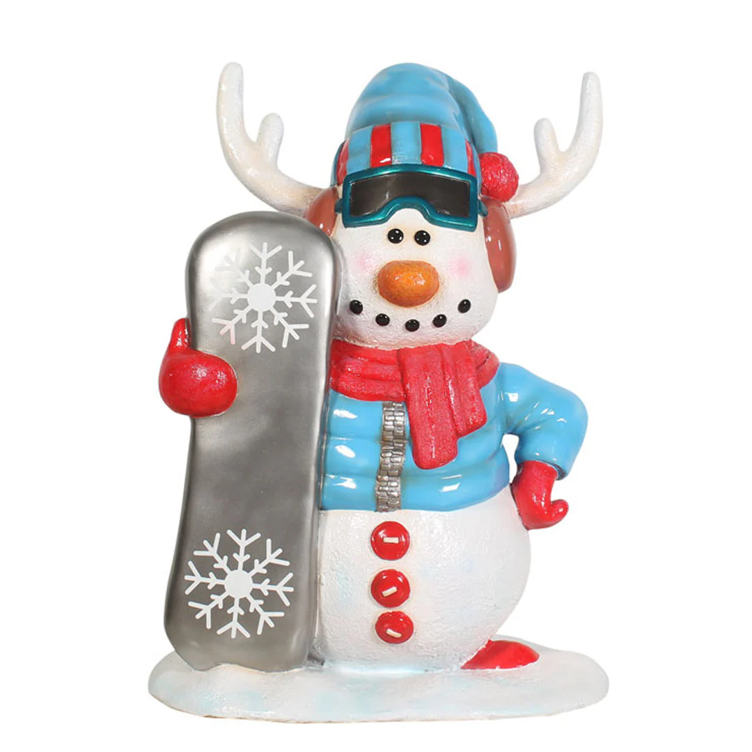 Large Snowman w/Snowboard Figure, 36"