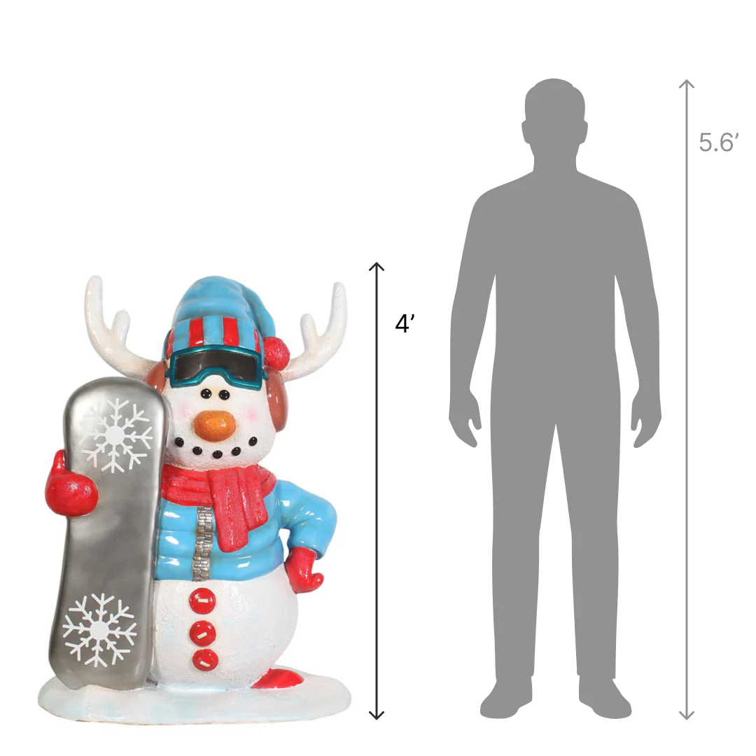 Large Snowman w/Snowboard Figure, 36" - Image 2