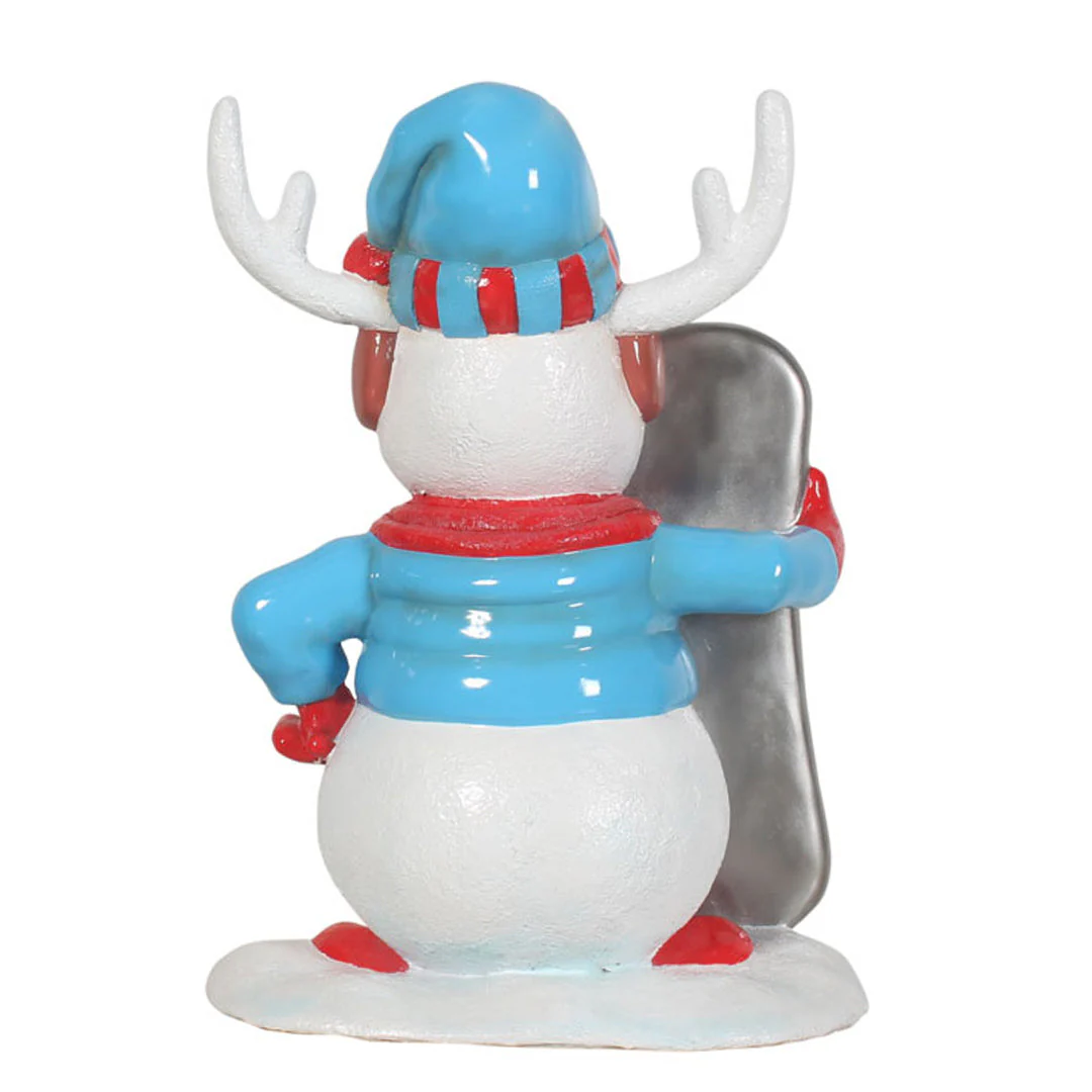 Large Snowman w/Snowboard Figure, 36" - Image 4