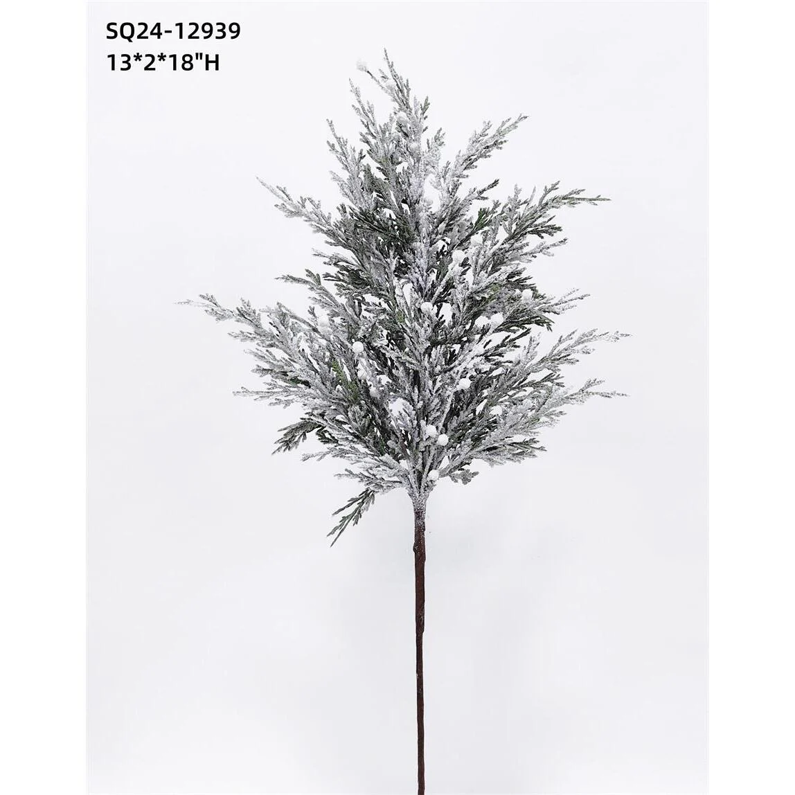 Snowy Pine Spray, 28" (White & Green)