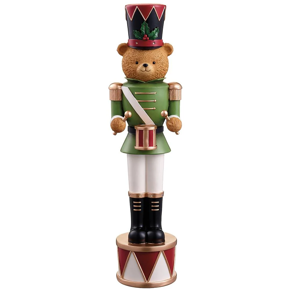 Soldier Bear Playing Drum w/Light Figurine, 21.5" - Image 3