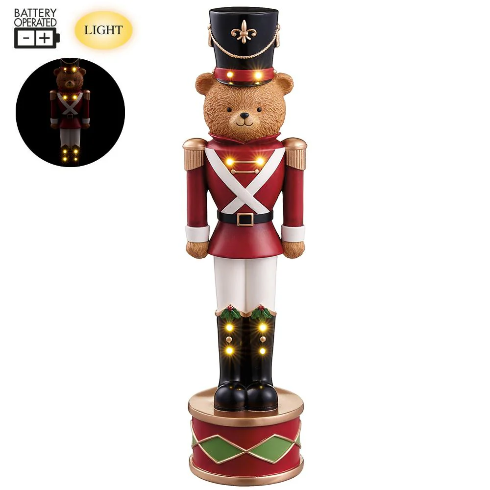 Soldier Bear w/Light Figurine, 17.5"