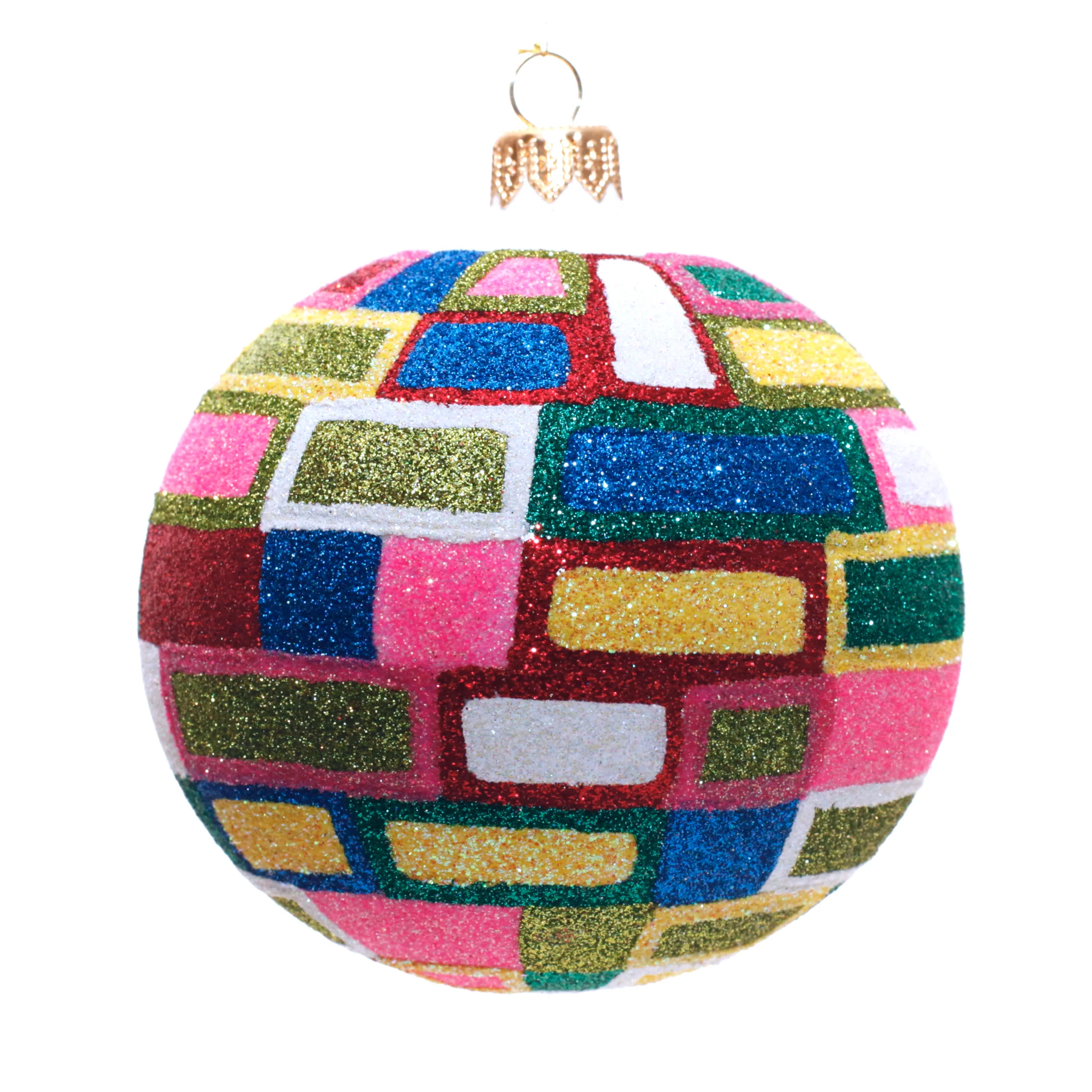 Square Dance Ball Ornament, 4"