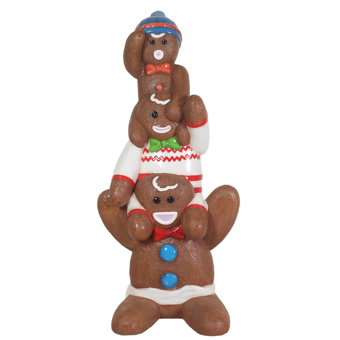 Large Fiberglass Stacking Gingerbread Figure, 60"