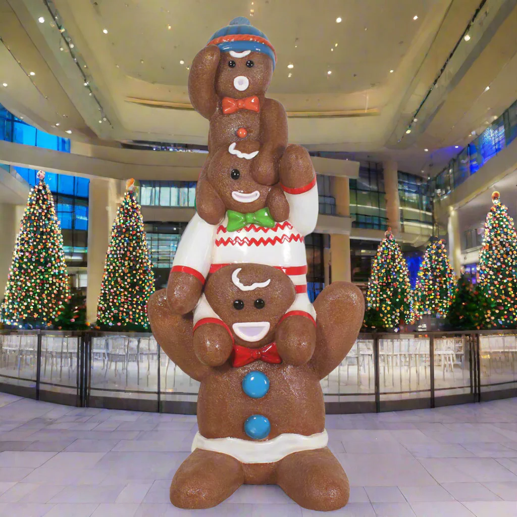 Large Fiberglass Stacking Gingerbread Figure, 60" - Image 2