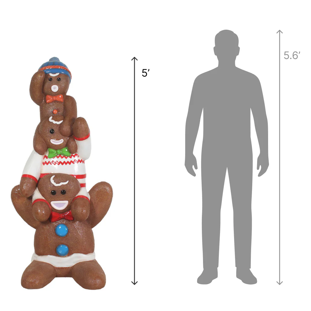 Large Fiberglass Stacking Gingerbread Figure, 60" - Image 3