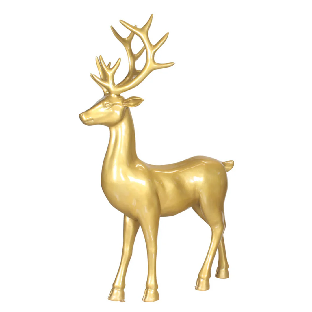 Large Fiberglass Stag Standing Figure, 71"