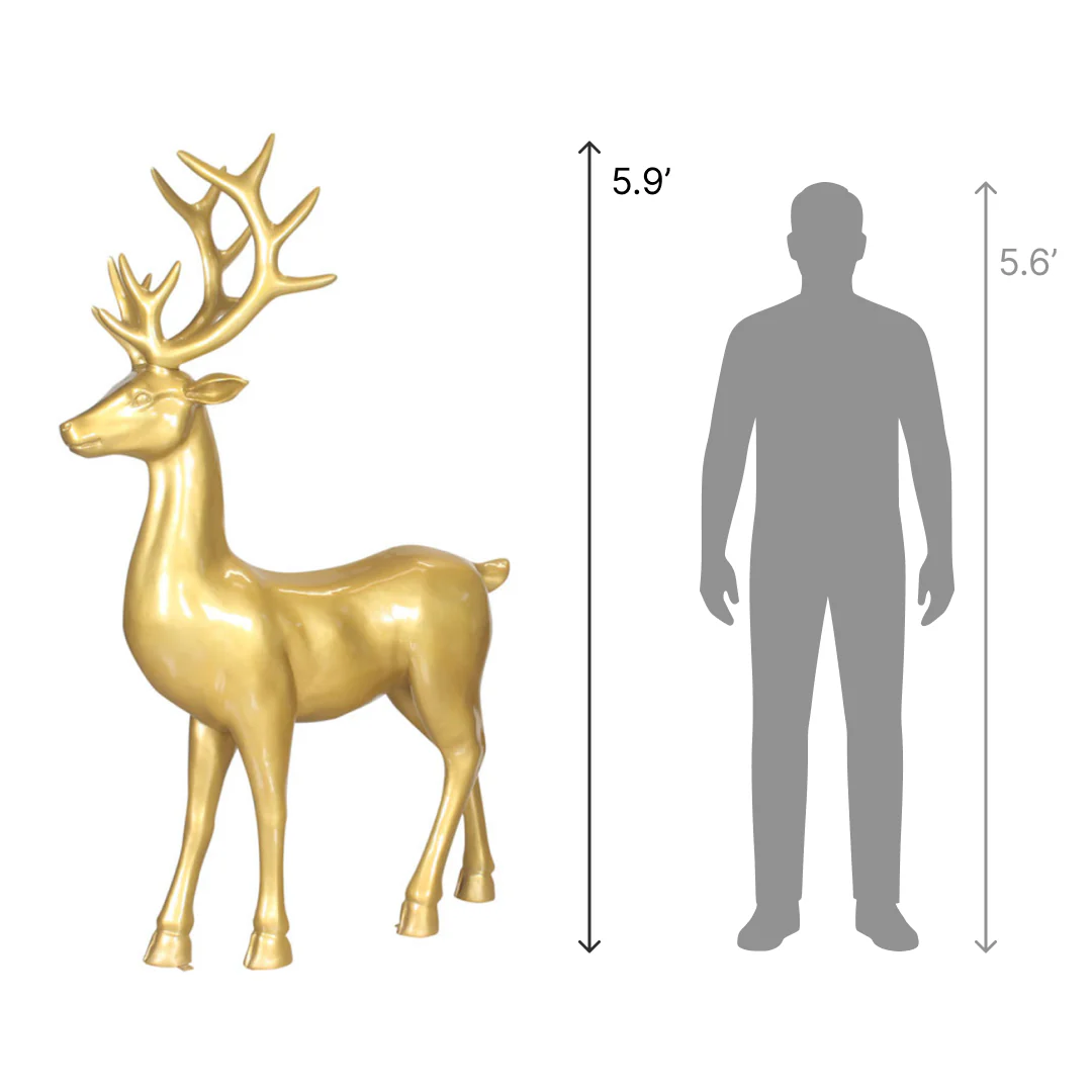 Large Fiberglass Stag Standing Figure, 71" - Image 2