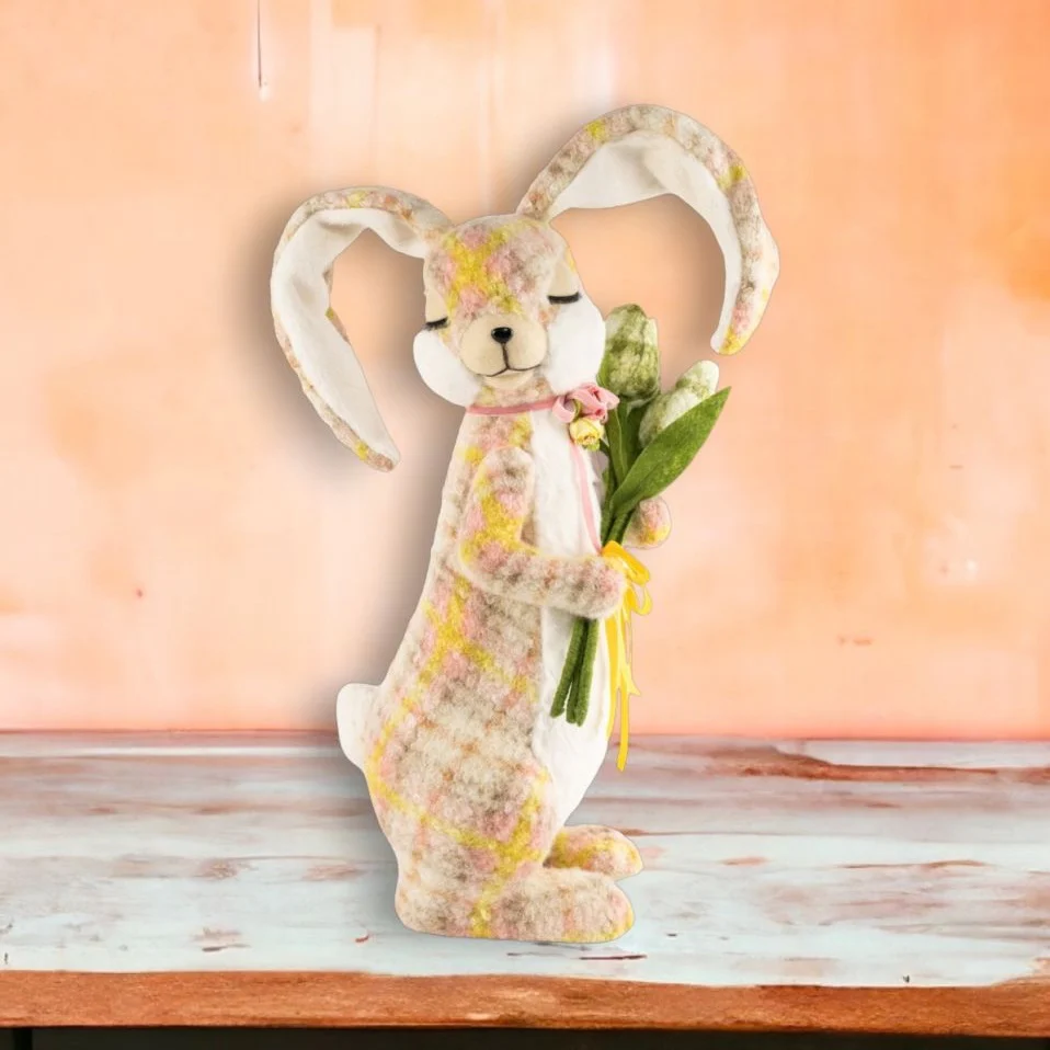 Standing Bunny w/Tulips