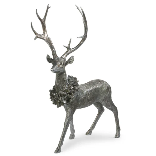 Standing Deer W/ Wreath, 28.5"”