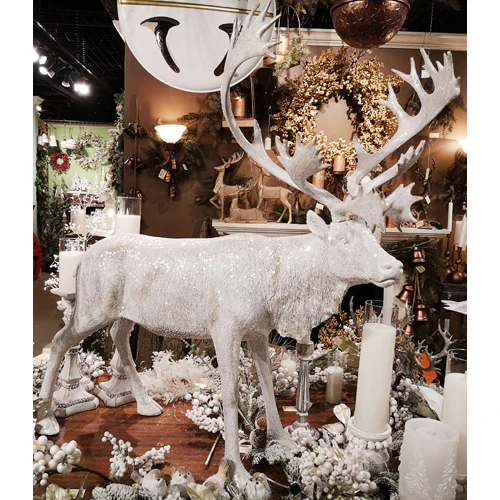 Standing Reindeer, 39" (White)