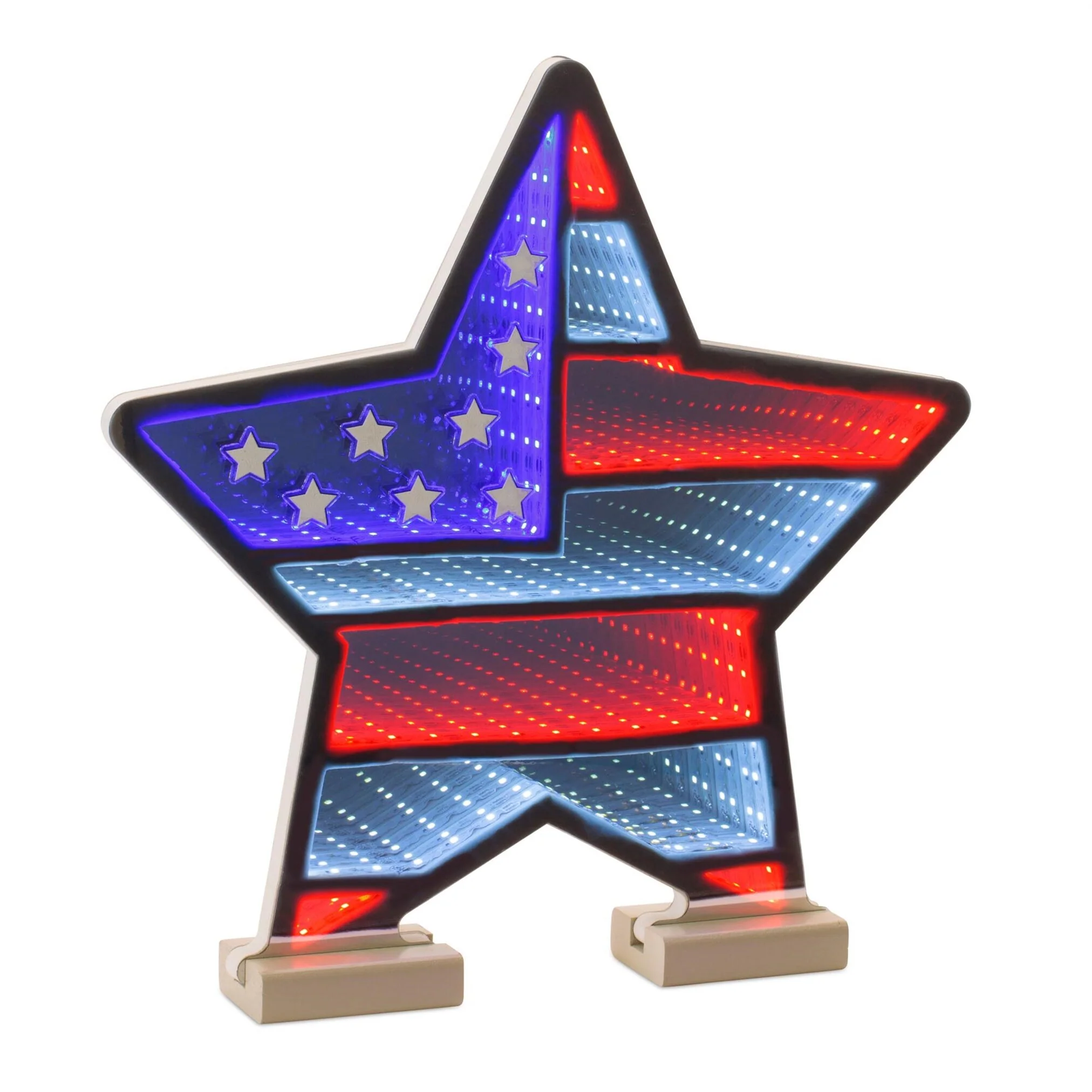 Star Flag Infinity Light, Acrylic, W/ UL Plug, 13.5"
