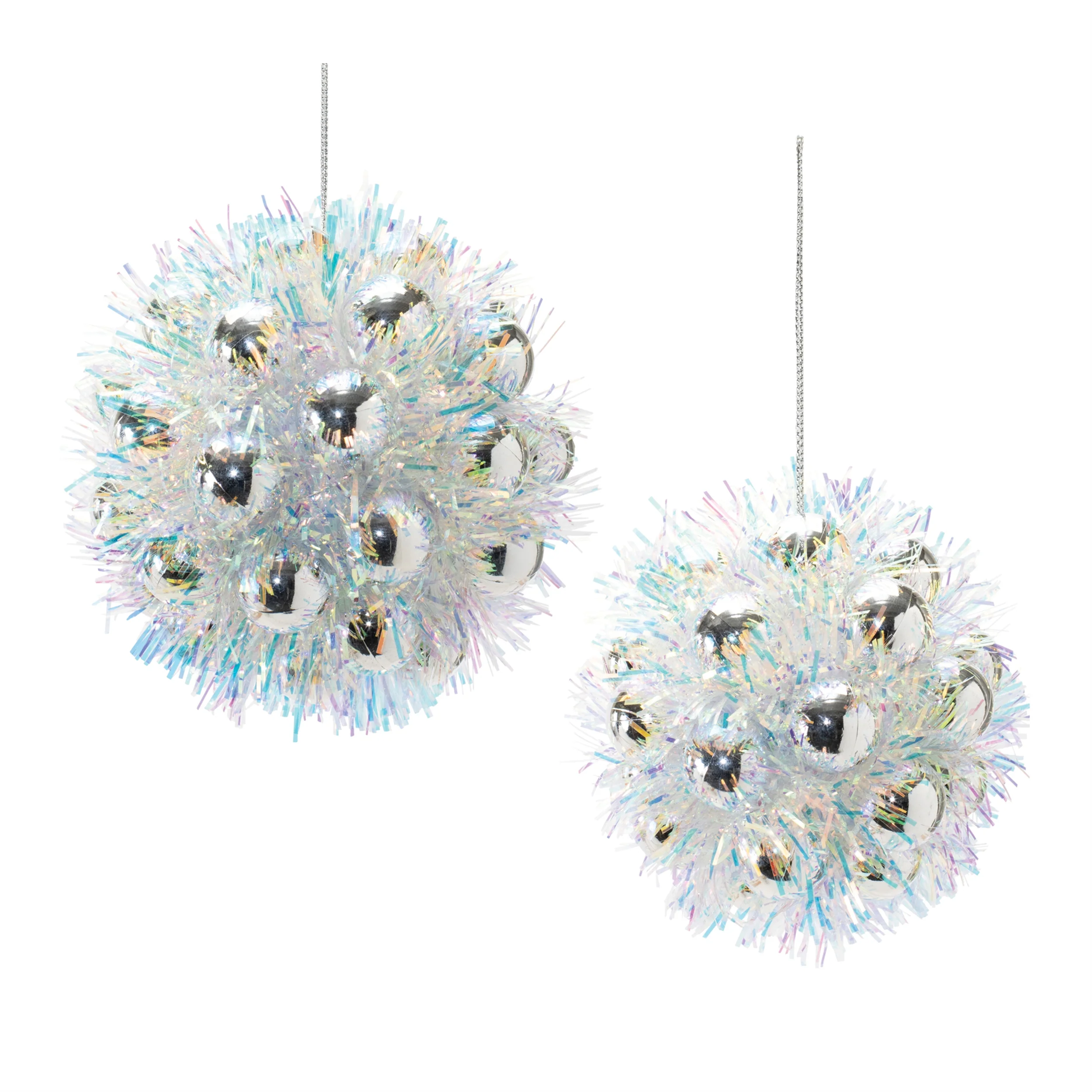 Styrofoam Tinsel Ornaments, 3-4" (Set of 2)