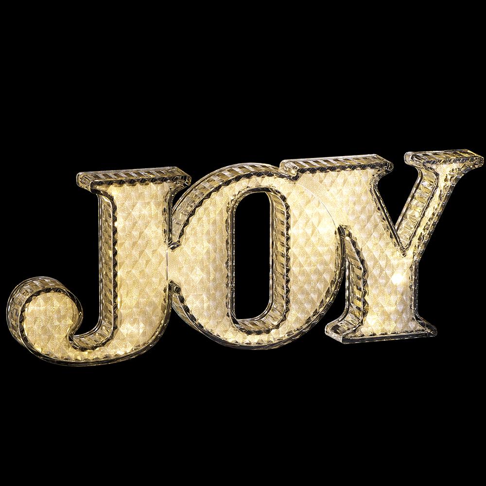 Table Top Acrylic Lighted "Joy" Sign, 6" x 18" - Image 2