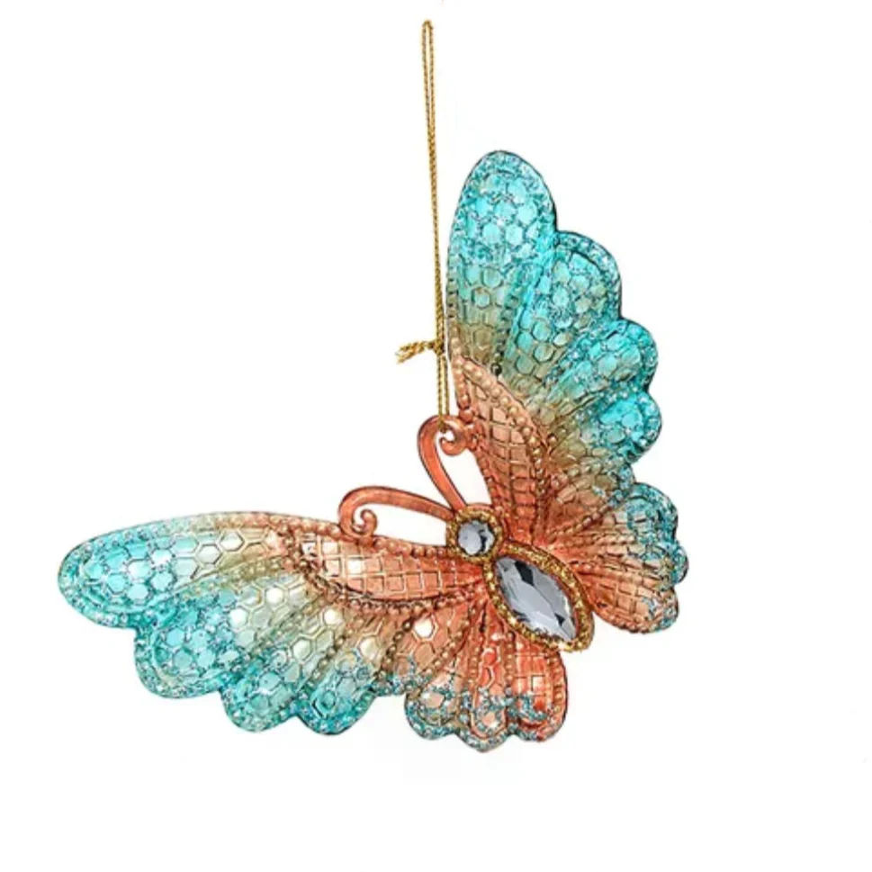 Teal & Desert Rose Butterfly Ornaments (2 Styles – Sold individually) - Image 3