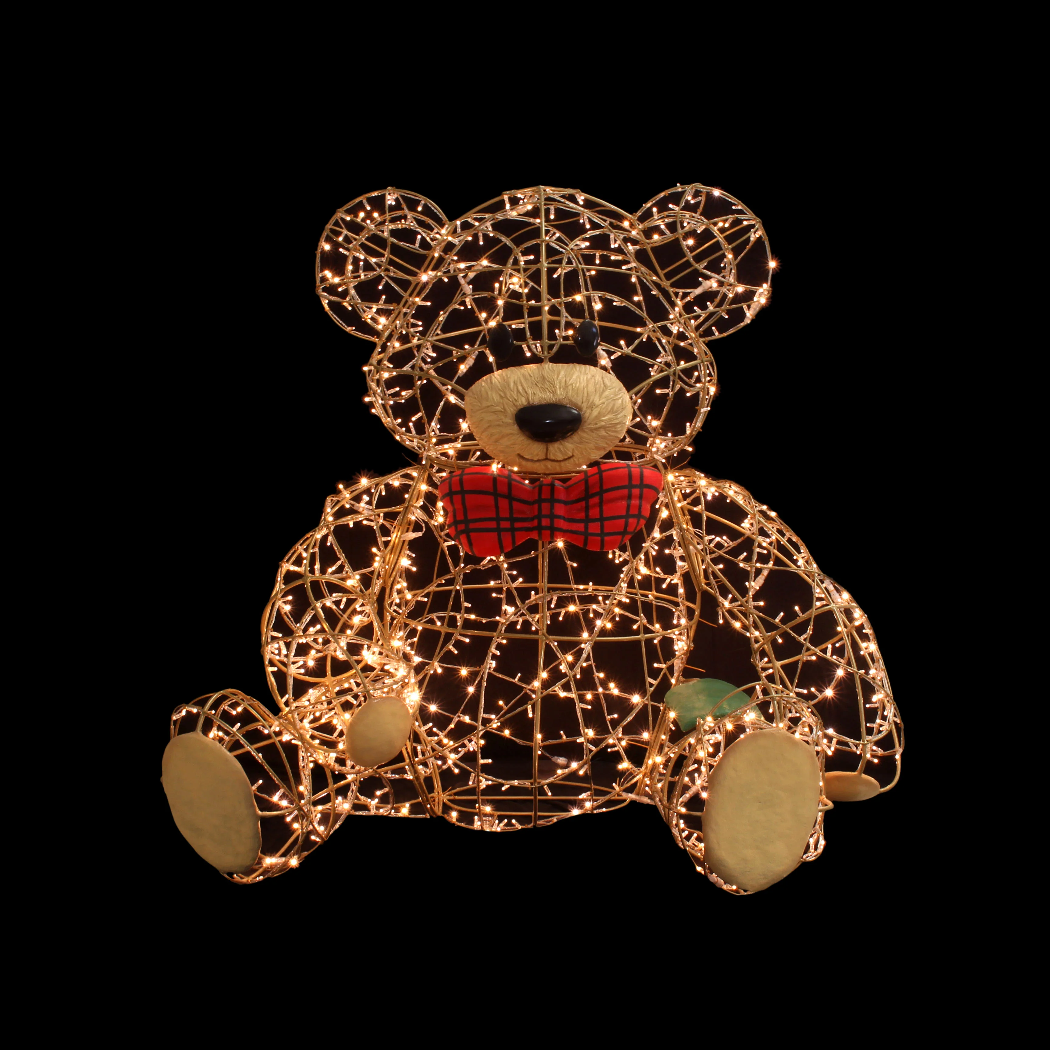 Large Teddy Bear Figure, LED Lit w/Fiberglass, 94"
