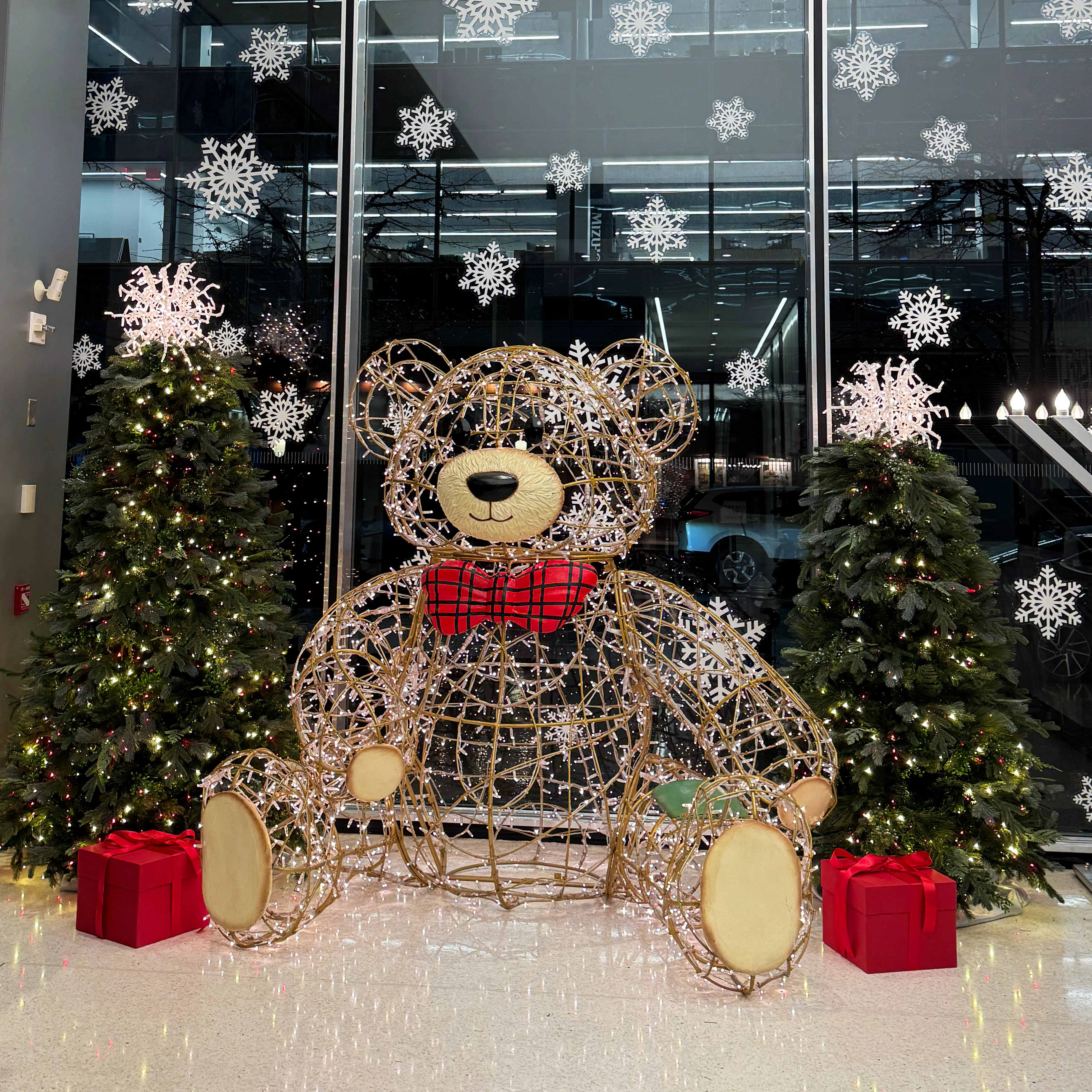 Large Teddy Bear Figure, LED Lit w/Fiberglass, 94" - Image 2