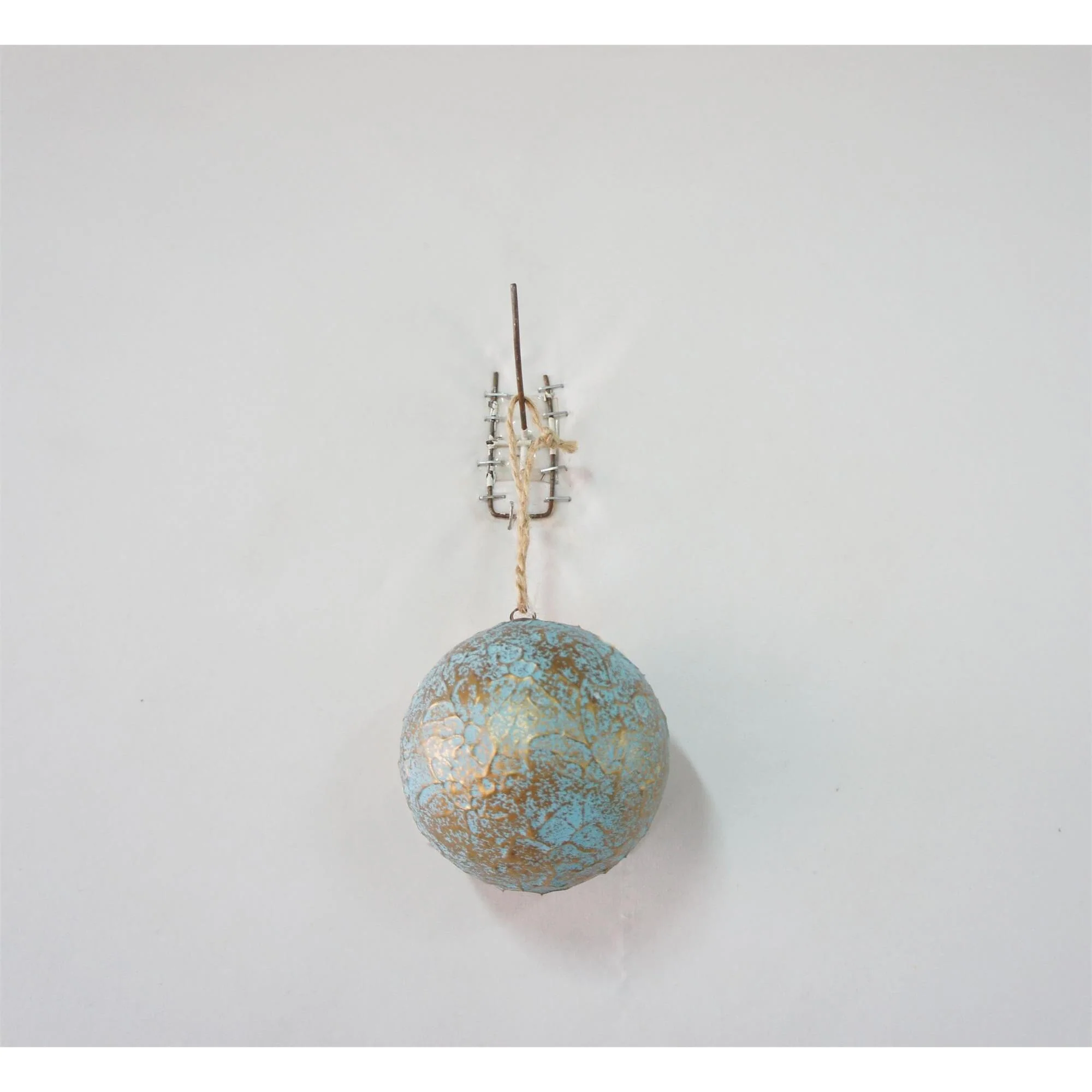 Textured Ball Hanging Ornament, 4" (Pewter)