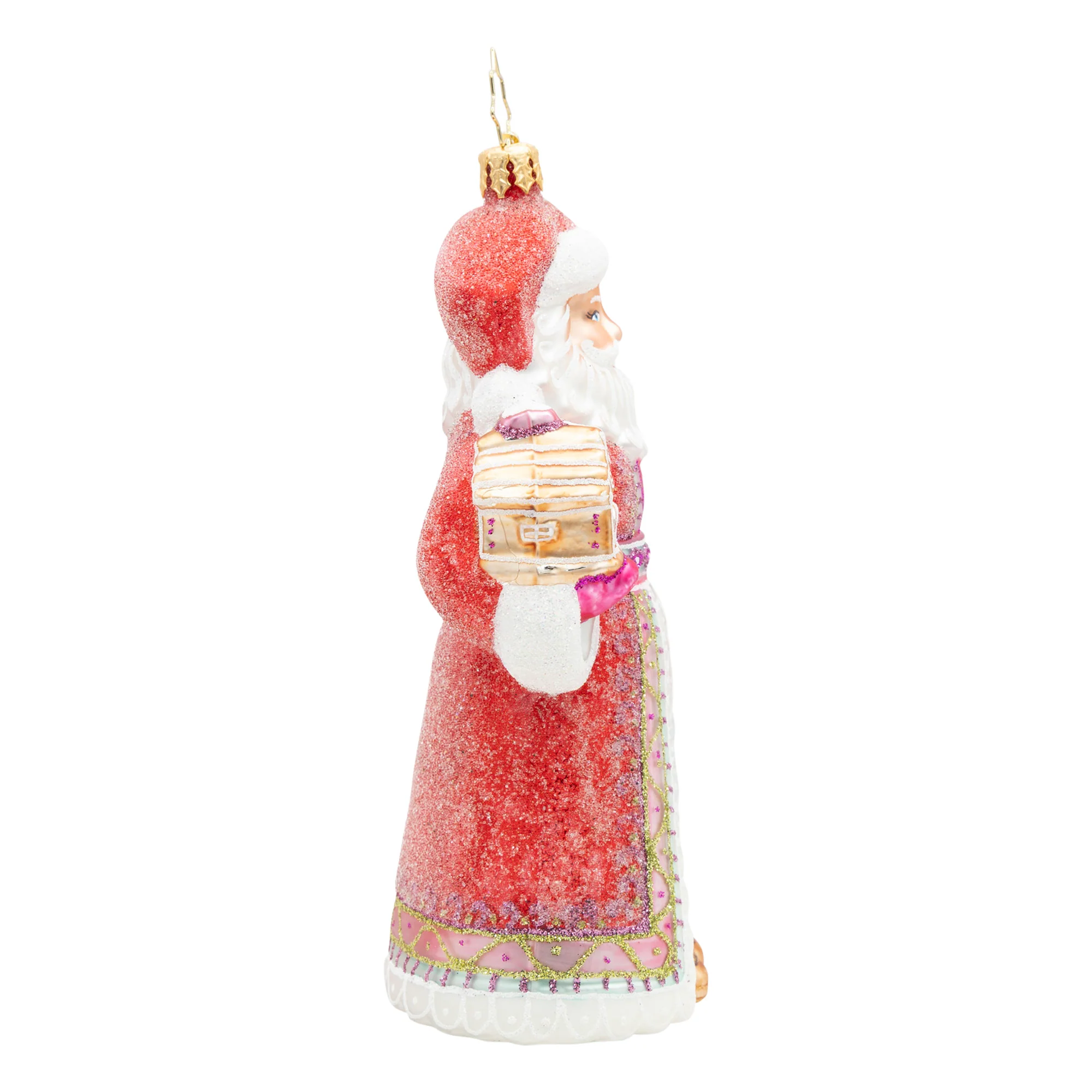 The Claus Confection Santa Glass Ornament, 5.75" - Image 3