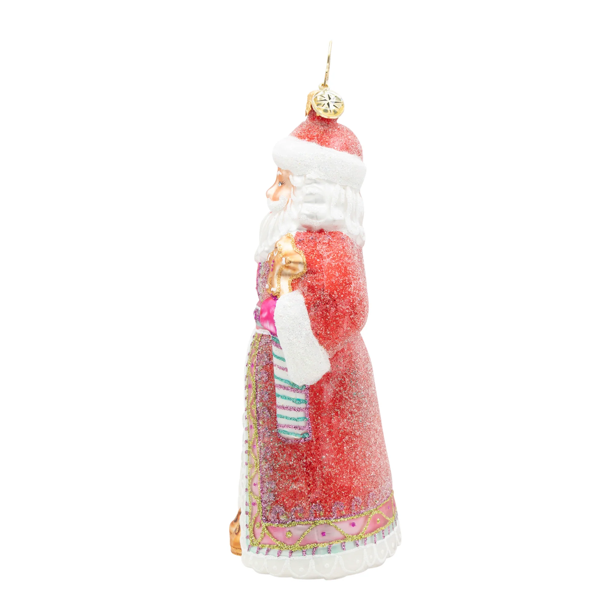 The Claus Confection Santa Glass Ornament, 5.75" - Image 4