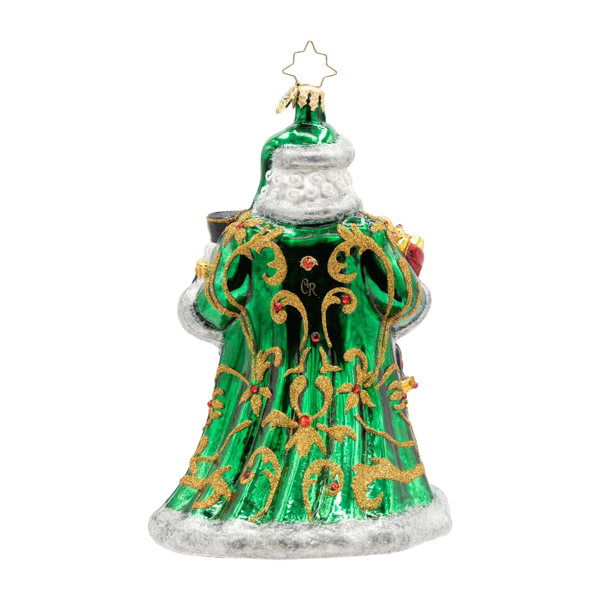 The Emerald Giftbearer Santa Glass Ornament, 6.25" - Image 4
