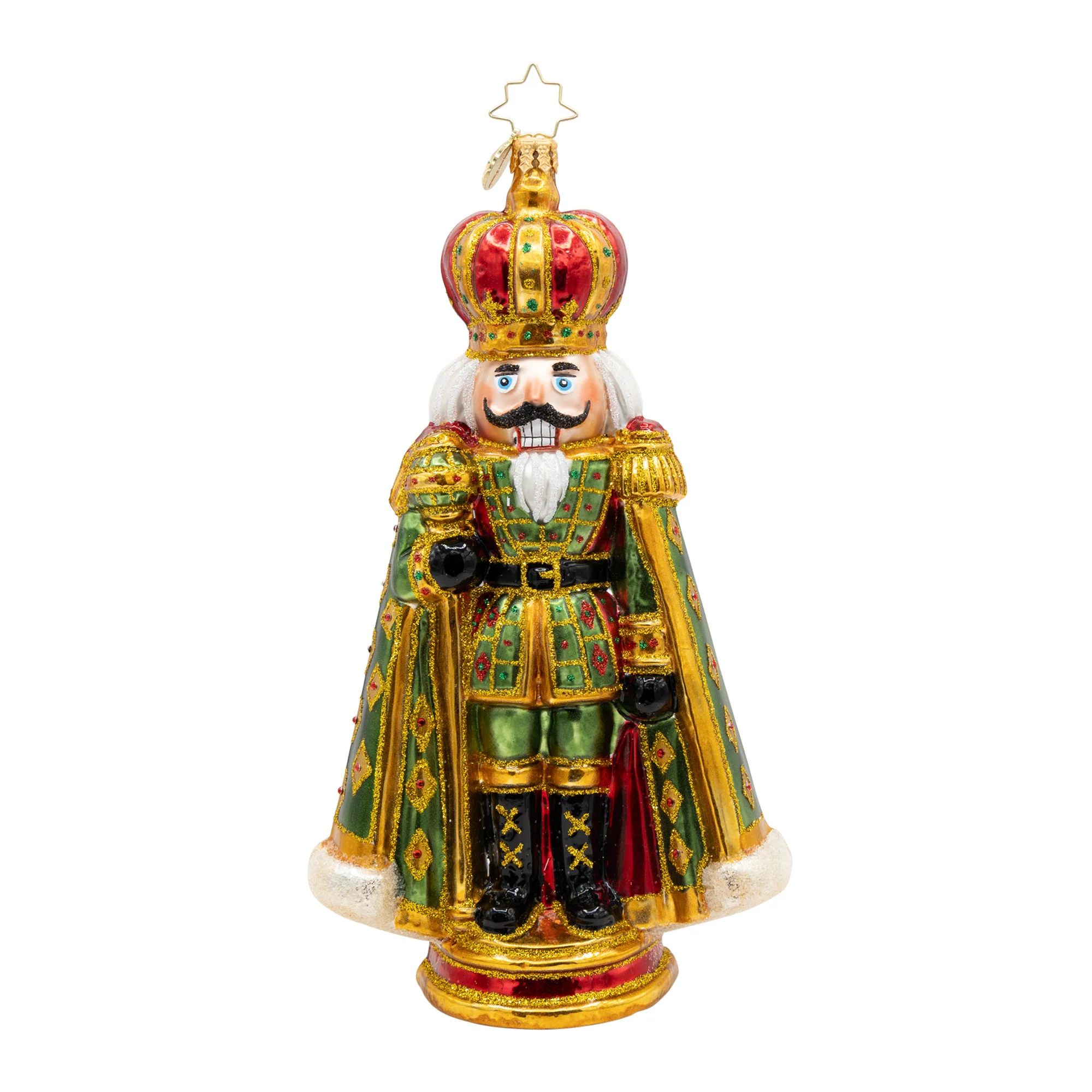 The Gilded Sentinel Nutcracker Glass Ornament, 7" - Image 2