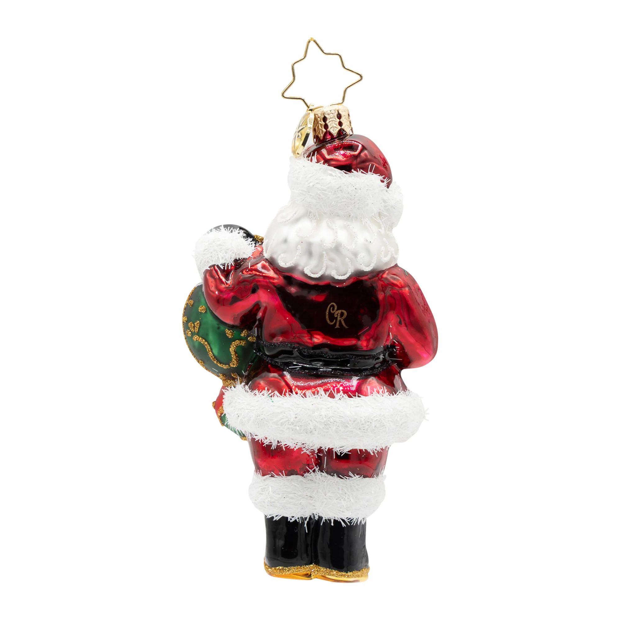 The Merry Bauble Santa Glass Ornament, 4.25" - Image 5