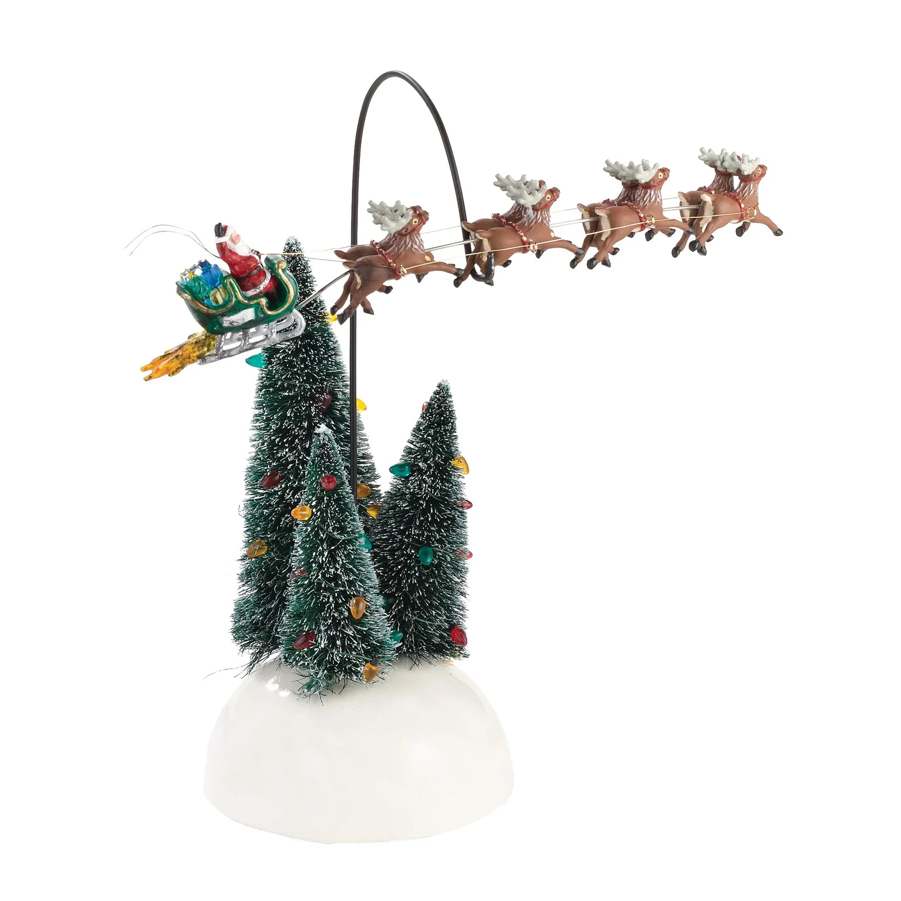 The Original Snow Village - Animated Flaming Sleigh Figurine