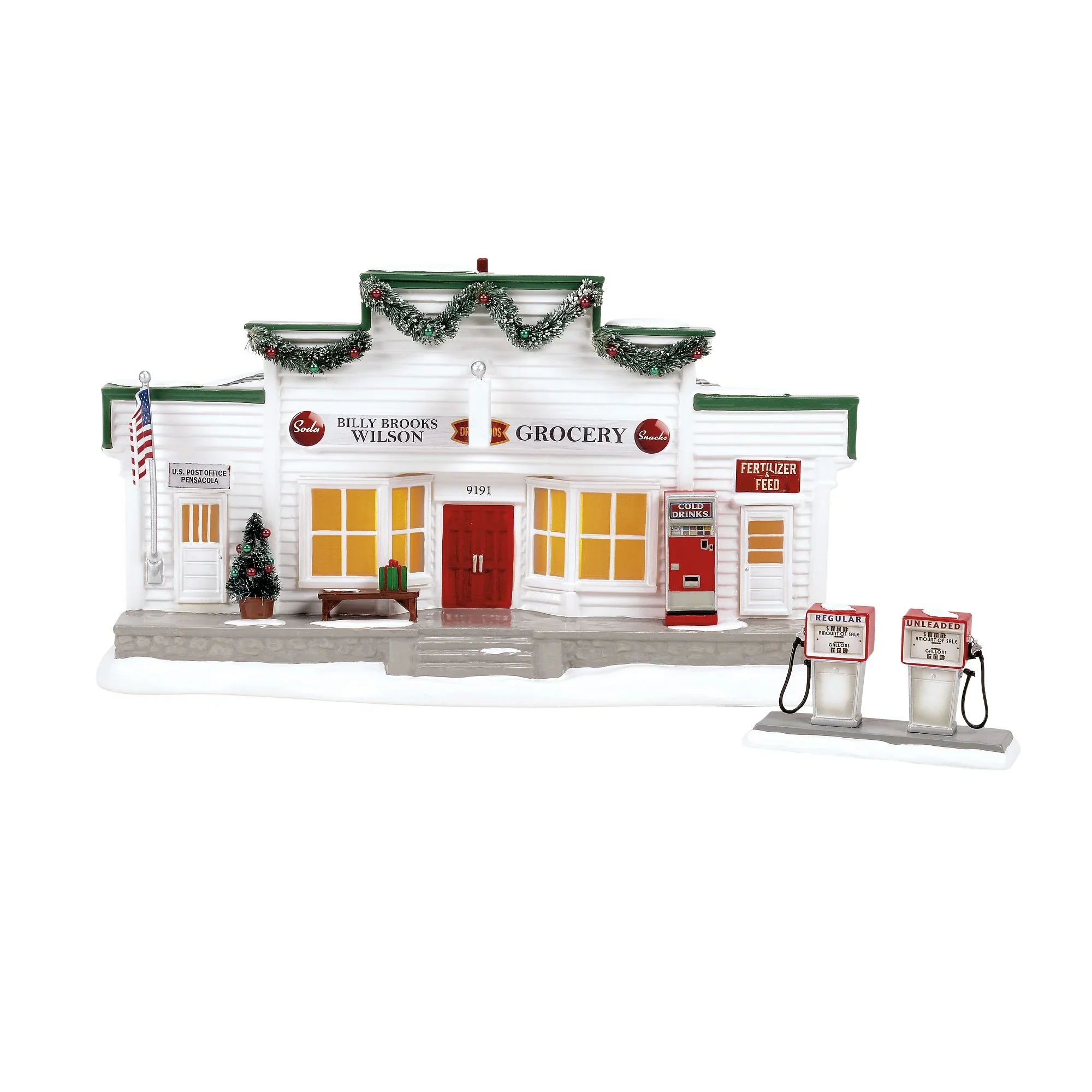 The Original Snow Village - Billy Brooks Grocer Figurine, 5.2"