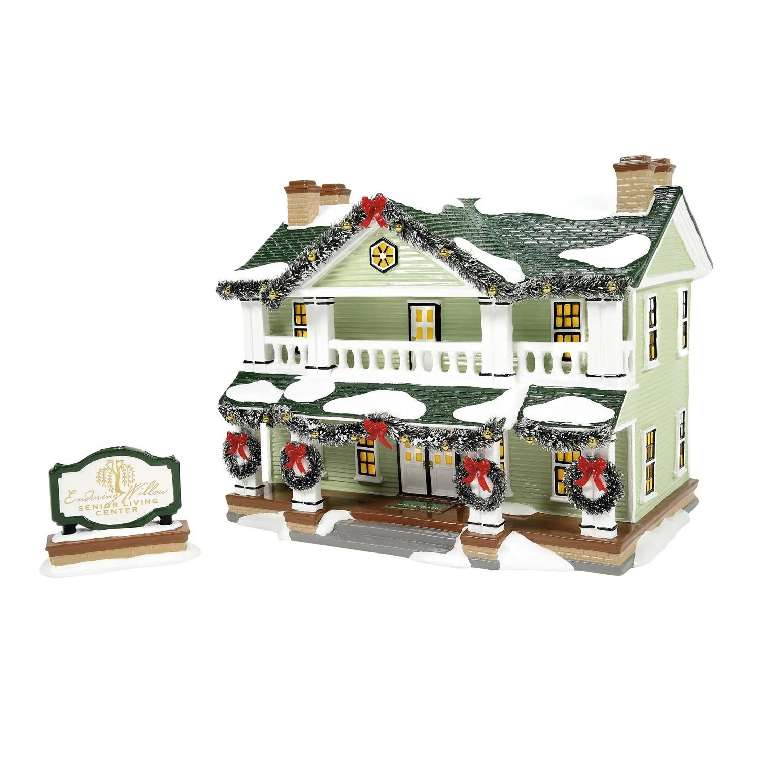 The Original Snow Village - Enduring Willow Senior Center (Set of 2) Figurine
