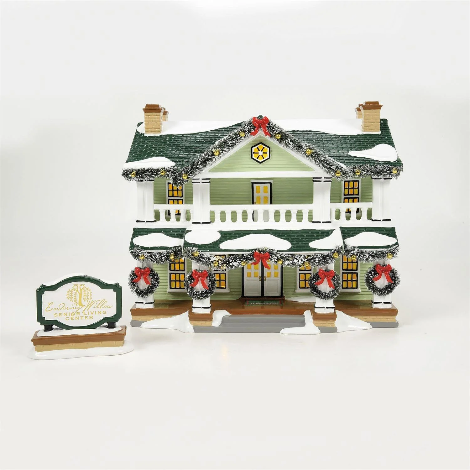 The Original Snow Village - Enduring Willow Senior Center (Set of 2) Figurine - Image 2