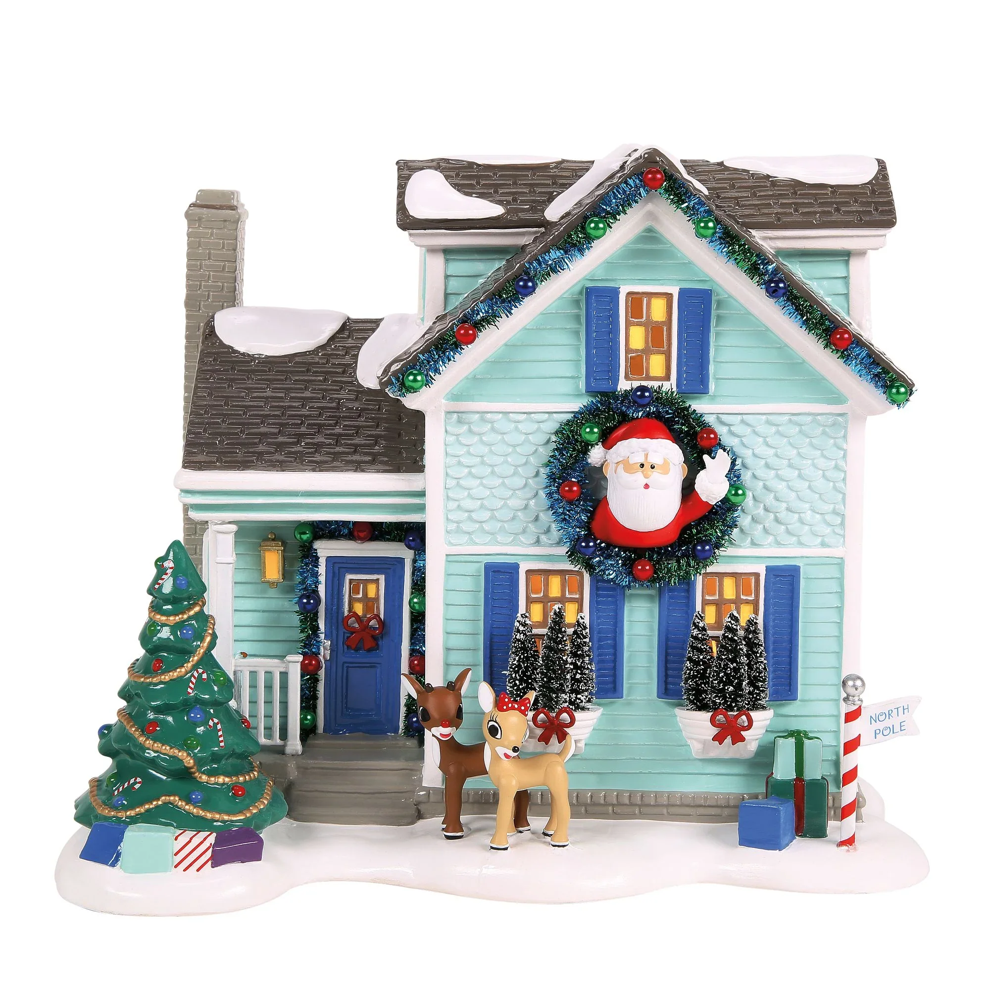 The Original Snow Village - Rudolph House Figurine, 8.07"