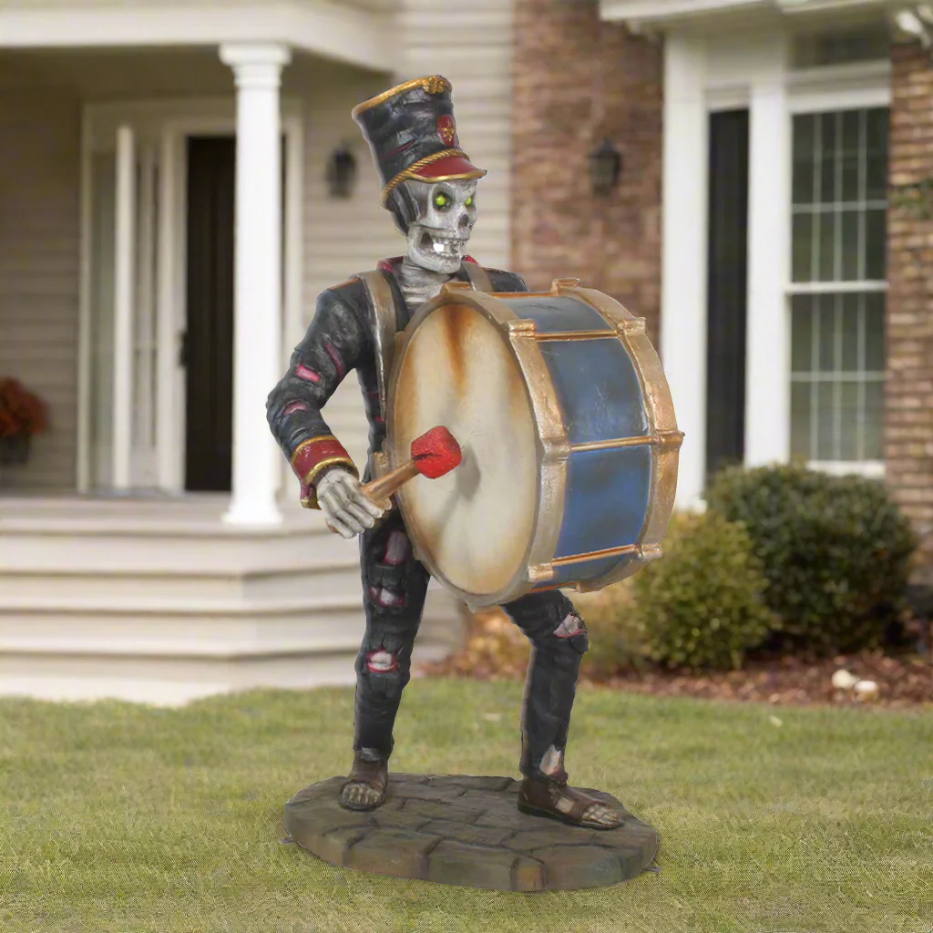 Lifesize Fiberglass The Undead Drummer Figure, 67"