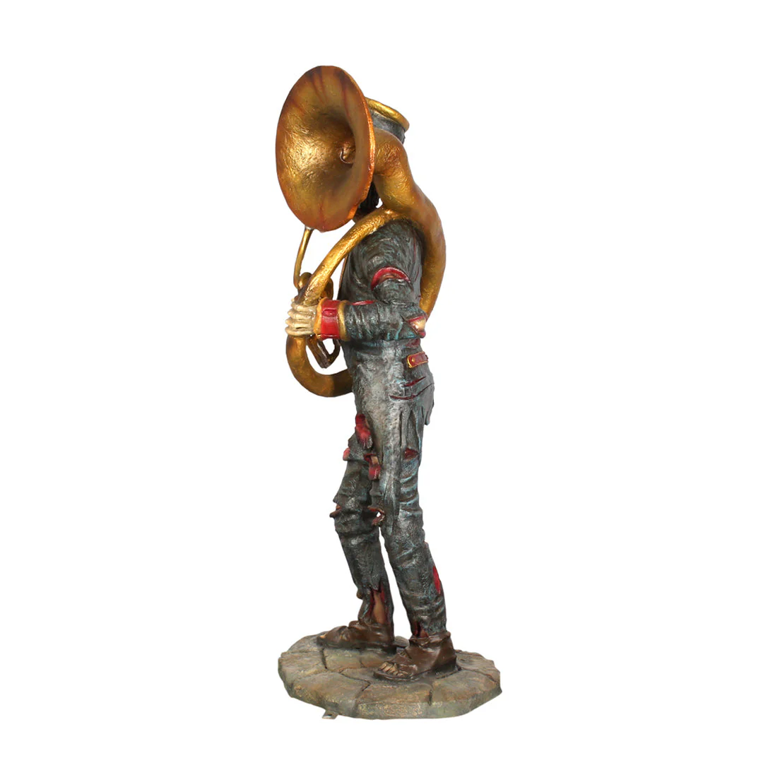 Lifesize Fiberglass The Undead Horn Player Figure, 67" - Image 4