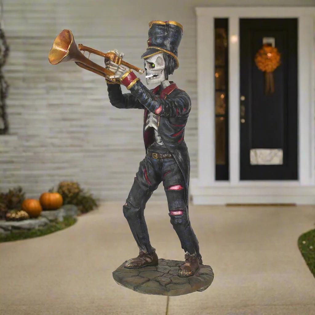 Lifesize Fiberglass The Undead Trumpeter Figure, 67"