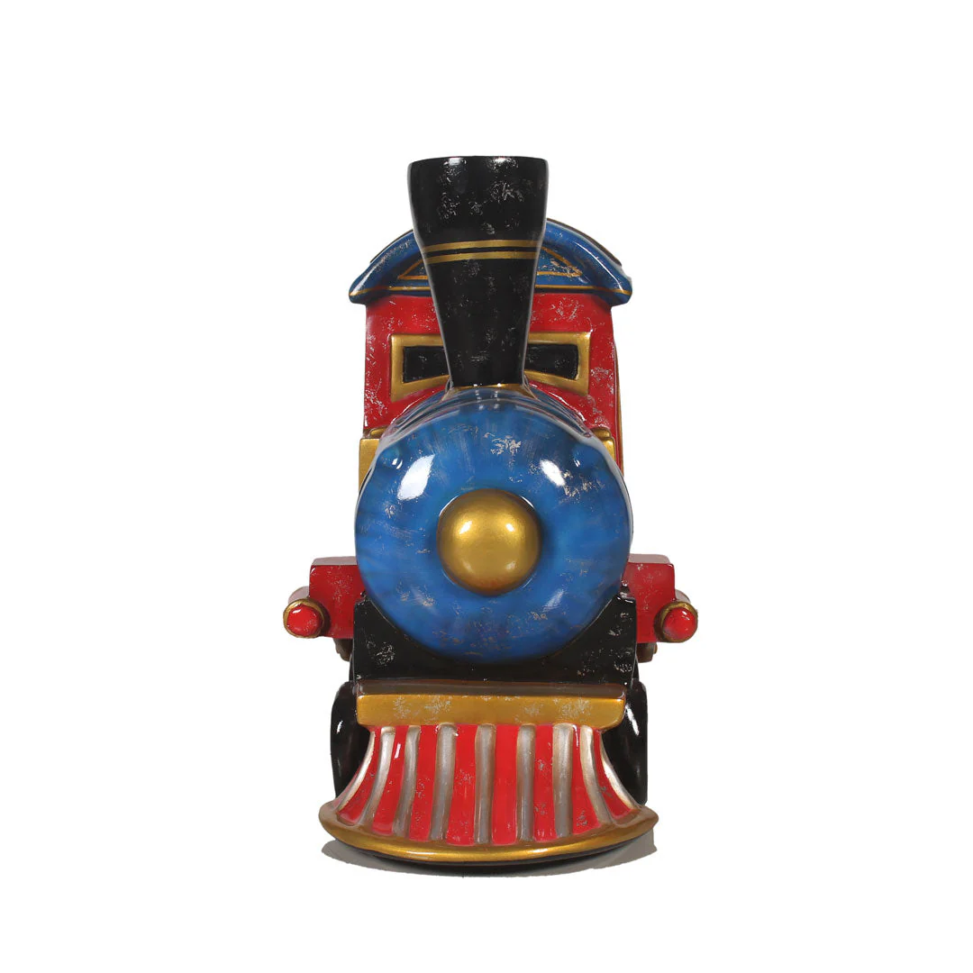 Large Fiberglass Blue Toy Train, 43" - Image 3