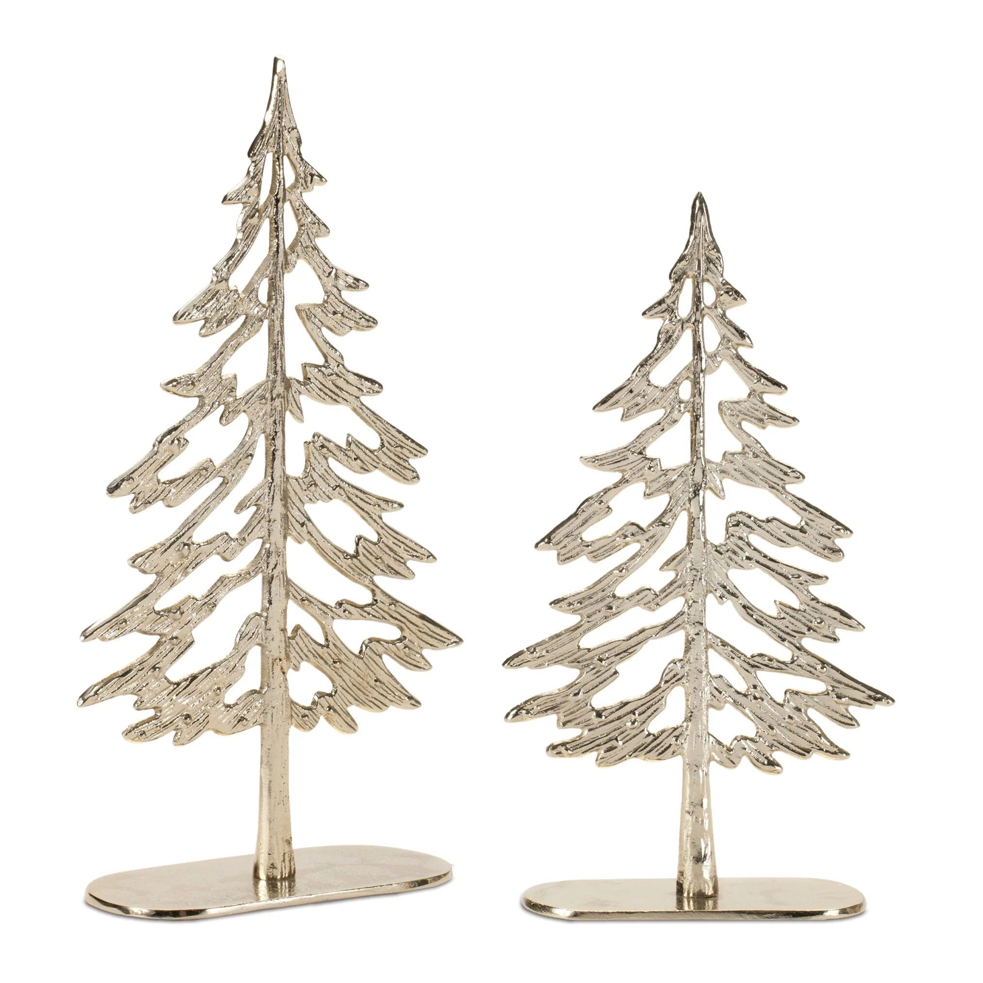 Aluminum & Wood Trees, 10.5 - 12.5" (Set of 2)