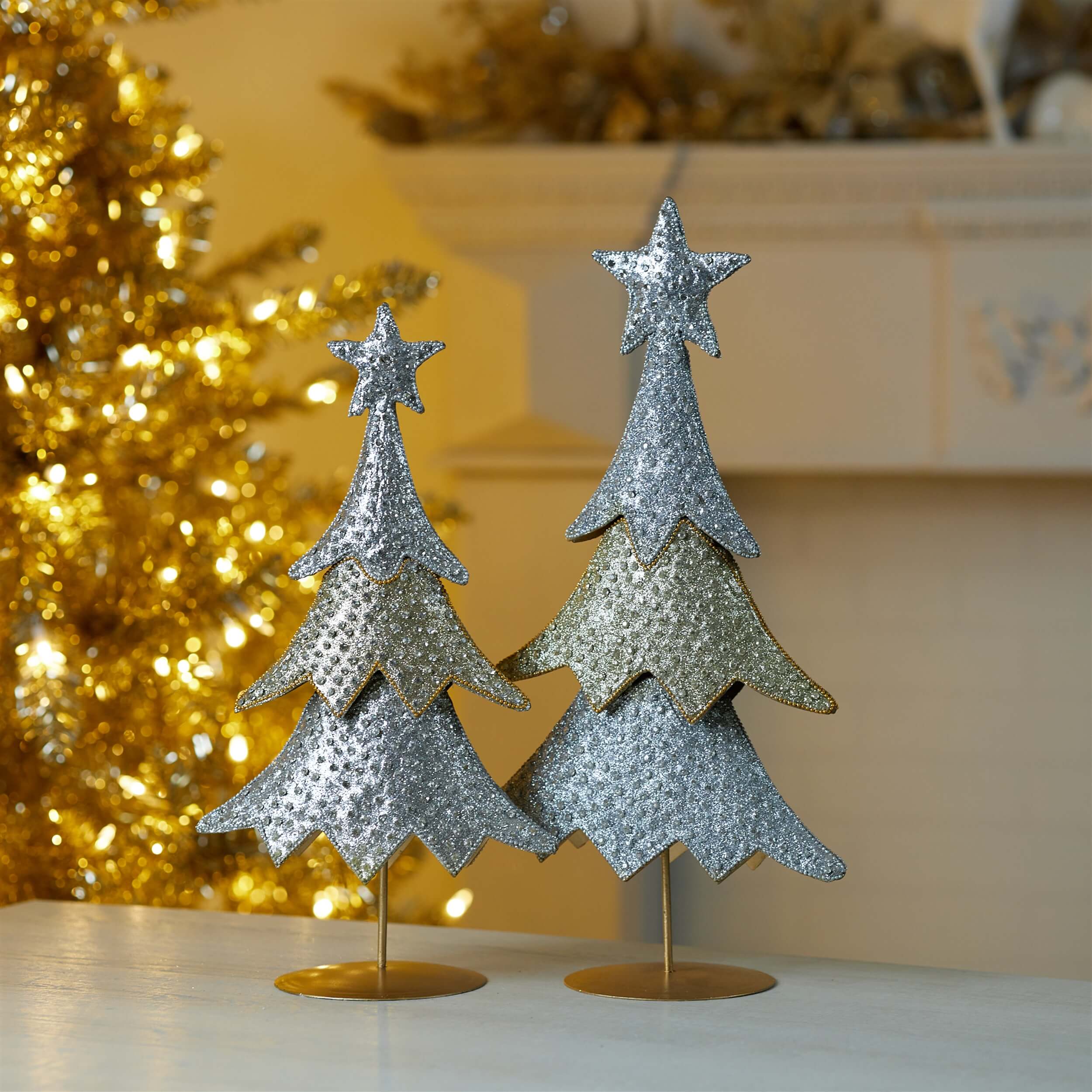 Tree (Set of 2) 16"H, 18.5"H Iron - Image 2